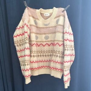 Patterned Cream Sweater